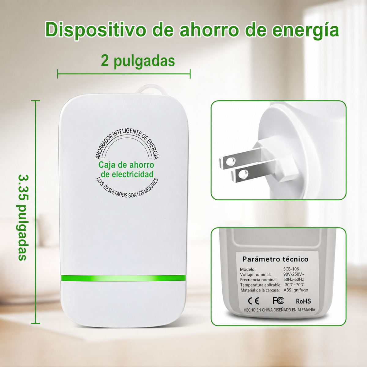 Ahorrador de energía - dispositivo de conexión a tomacorriente