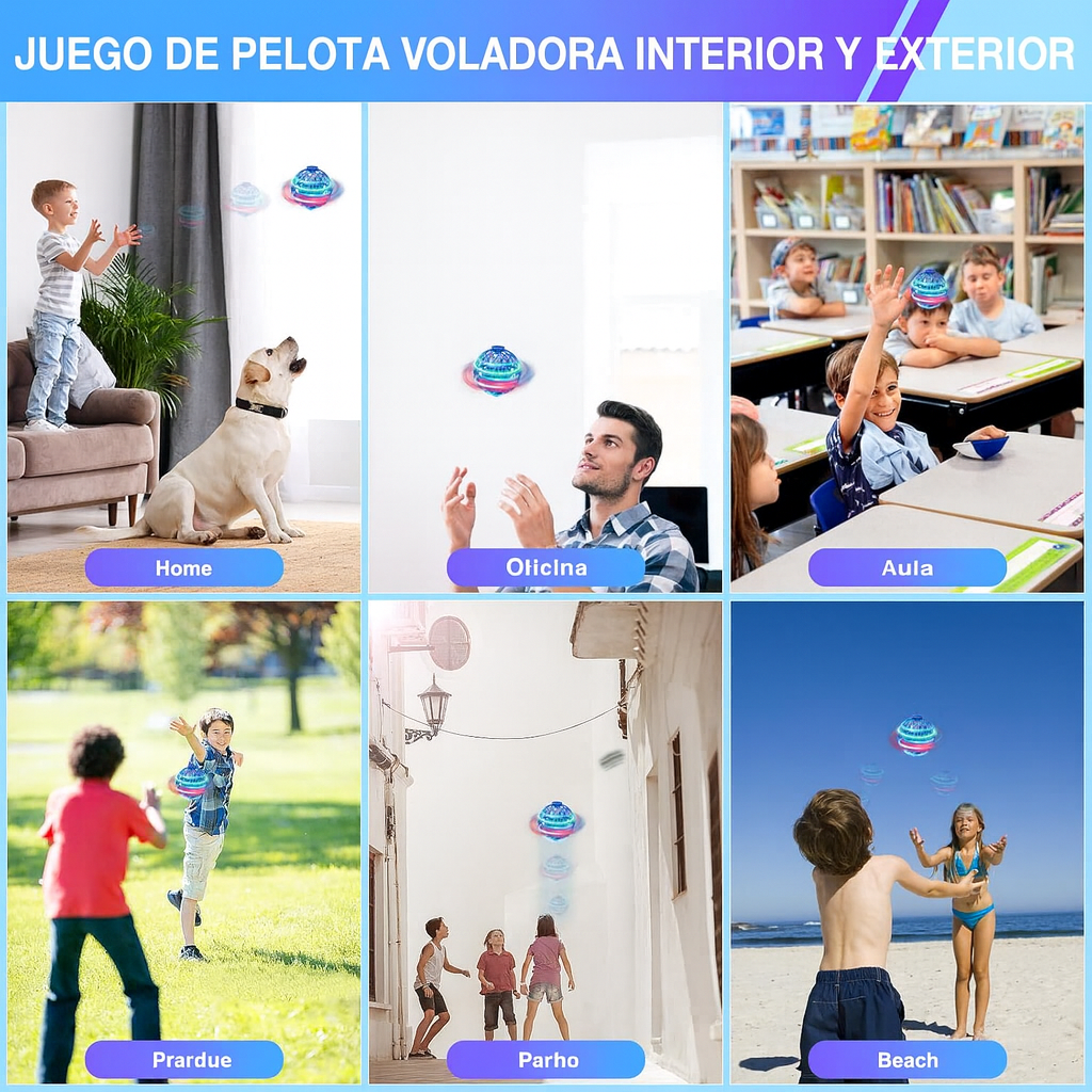 Pelota LED Voladora Spinner Juguete Interactivo Luces Ecuador