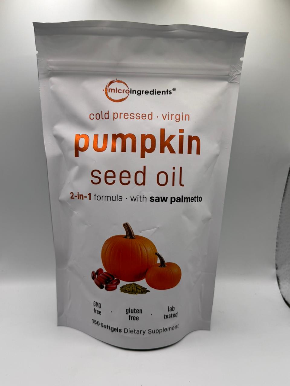 Pumpkin Seed Oil Calabaza 150 Cápsulas - Próstata y Cabello