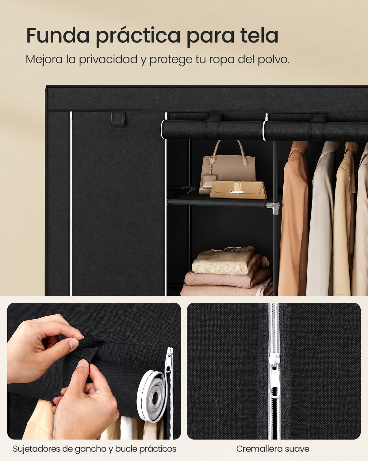 Ropero Closet Armable con 3 Divisiones - Imagen 3