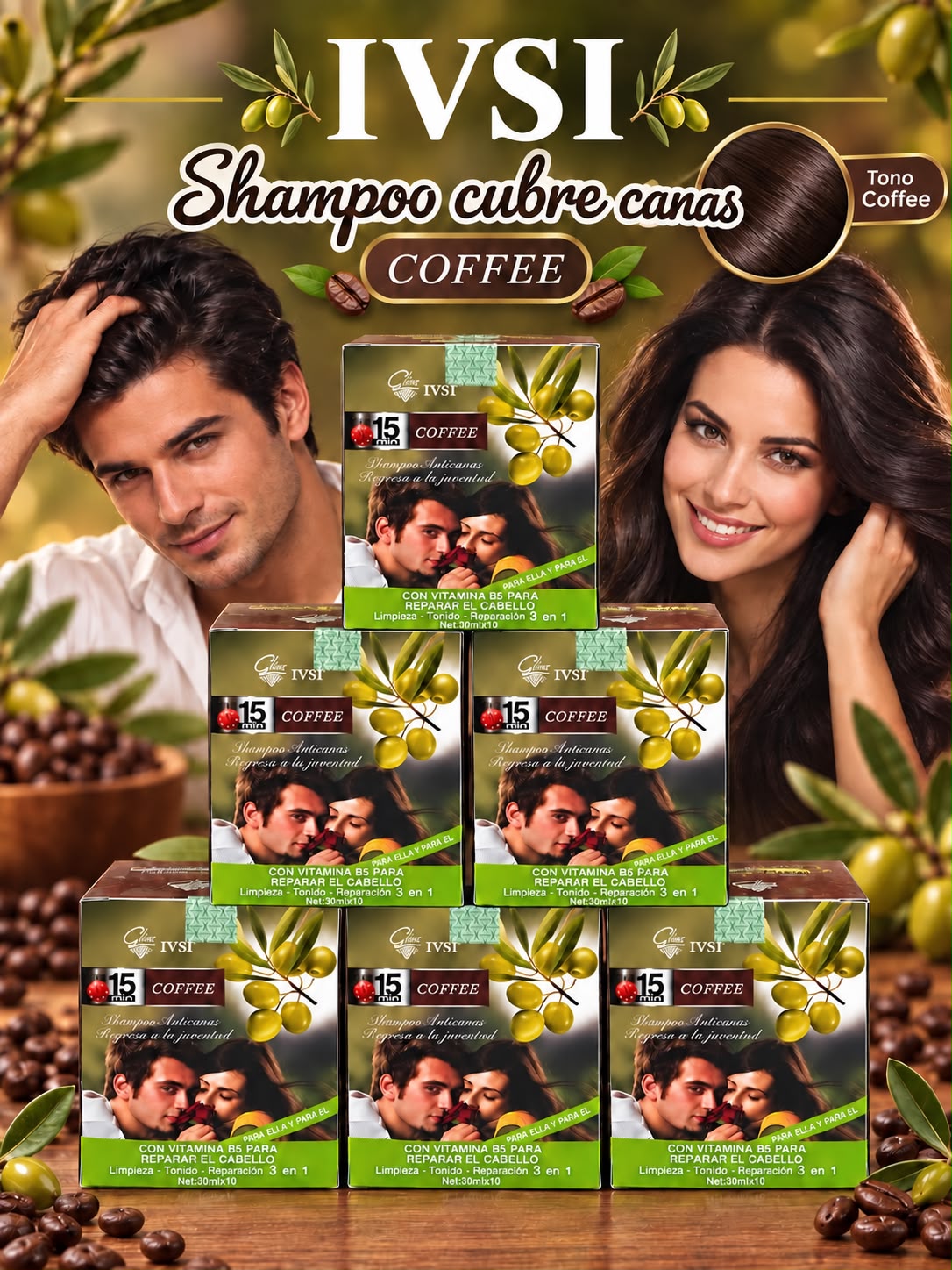 Shampoo Cubre Canas IVSI Caja de Sachets x10 - Cobertura Temporal Natural