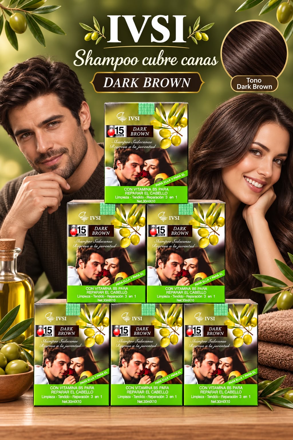 Shampoo Cubre Canas IVSI Caja de Sachets x10 - Cobertura Temporal Natural