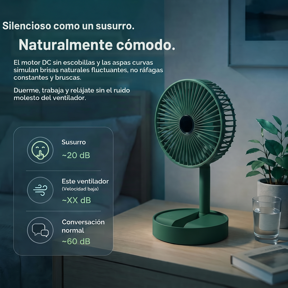 Ventilador plegable recargable - detalle del producto