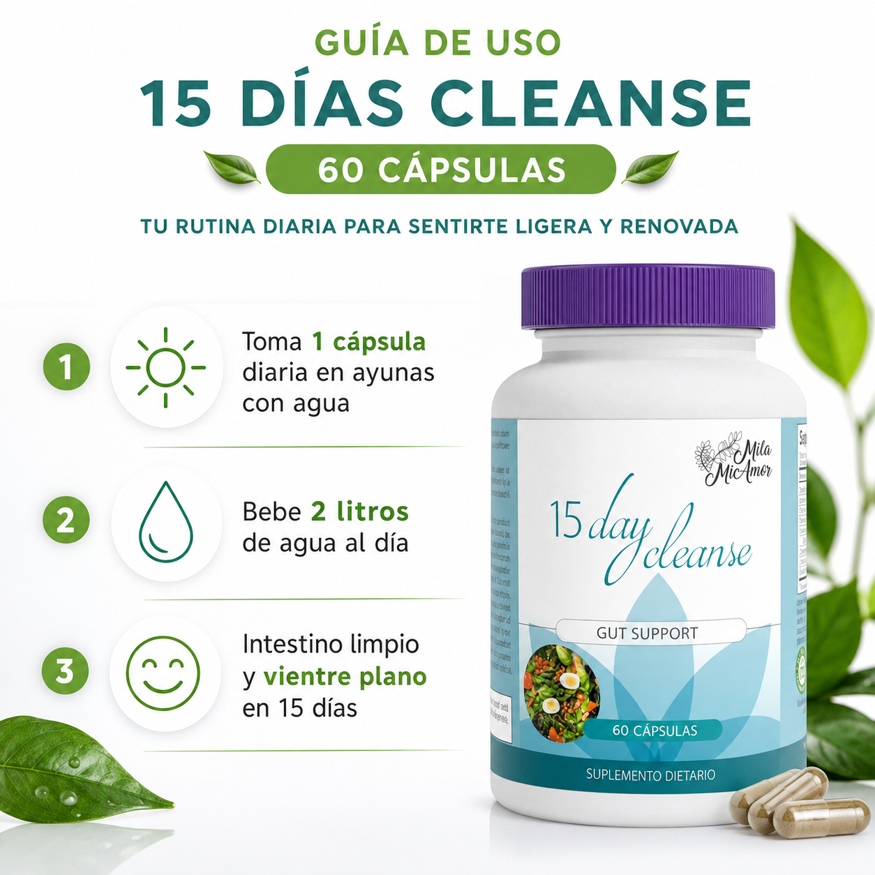 15 Days Cleanse - Guia de Uso 3 Pasos Ecuador