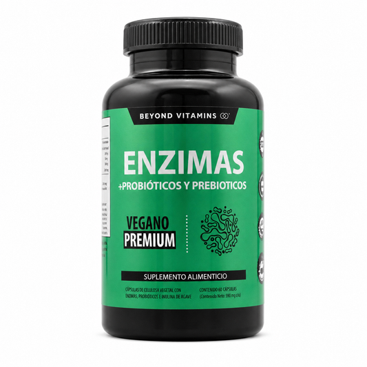 Enzimas Probioticos 60 Capsulas - Frasco Fondo Blanco Ecuador