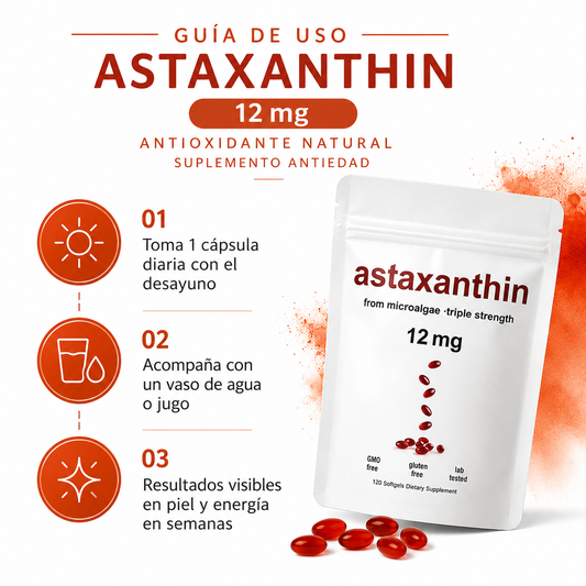 Astaxanthin 12g - Guia de Uso 3 Pasos Ecuador