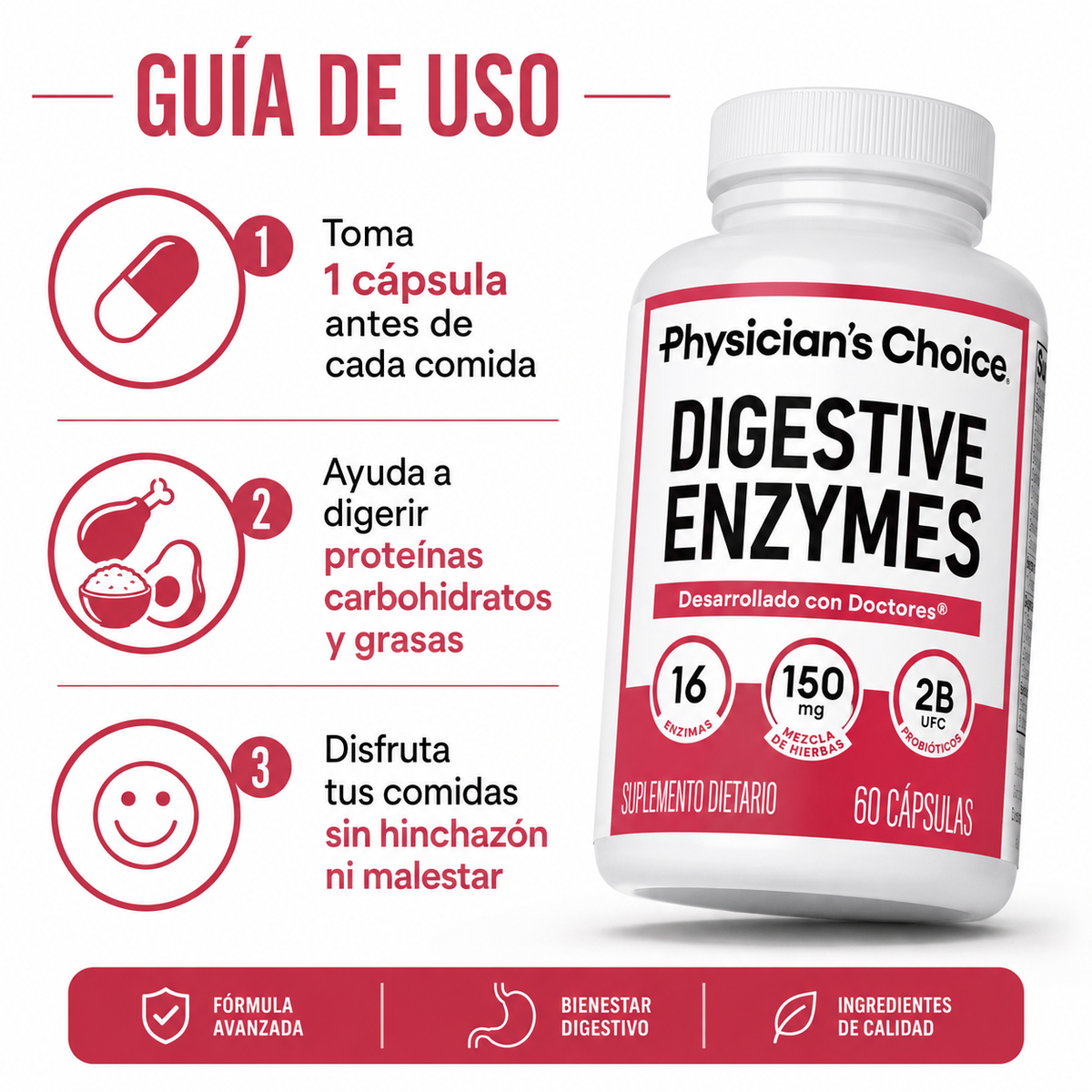 Enzimas Digestivas - Guia de Uso 3 Pasos Ecuador