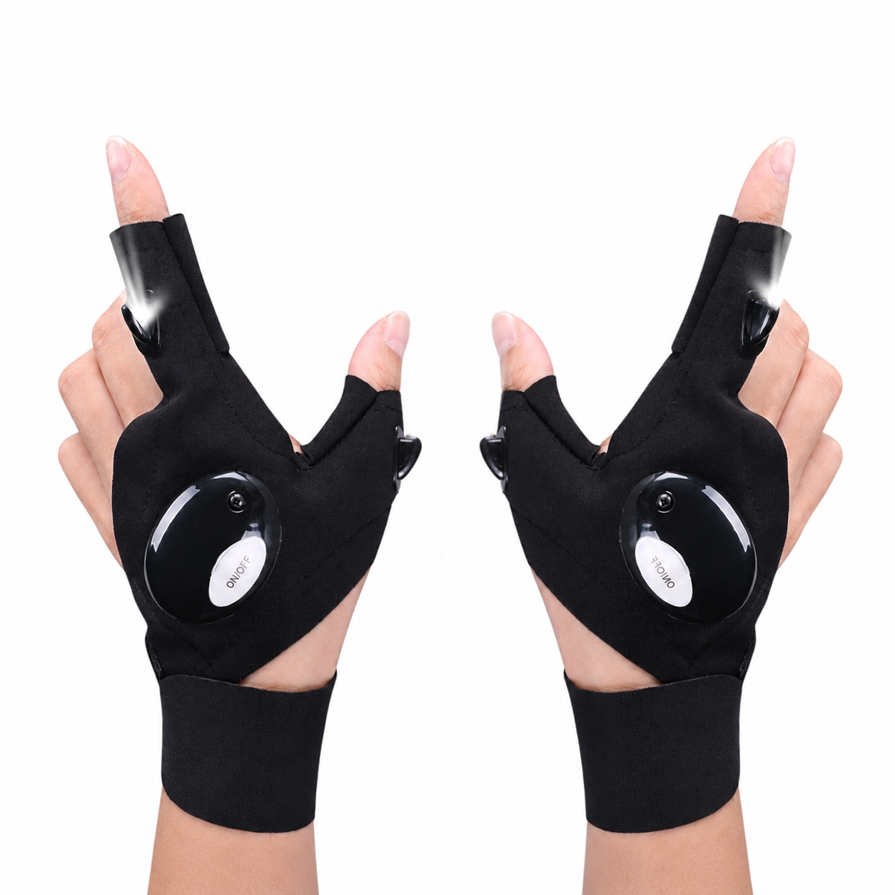 Guantes LED Luminosos Entretenimiento - Producto Fondo Blanco Ecuador
