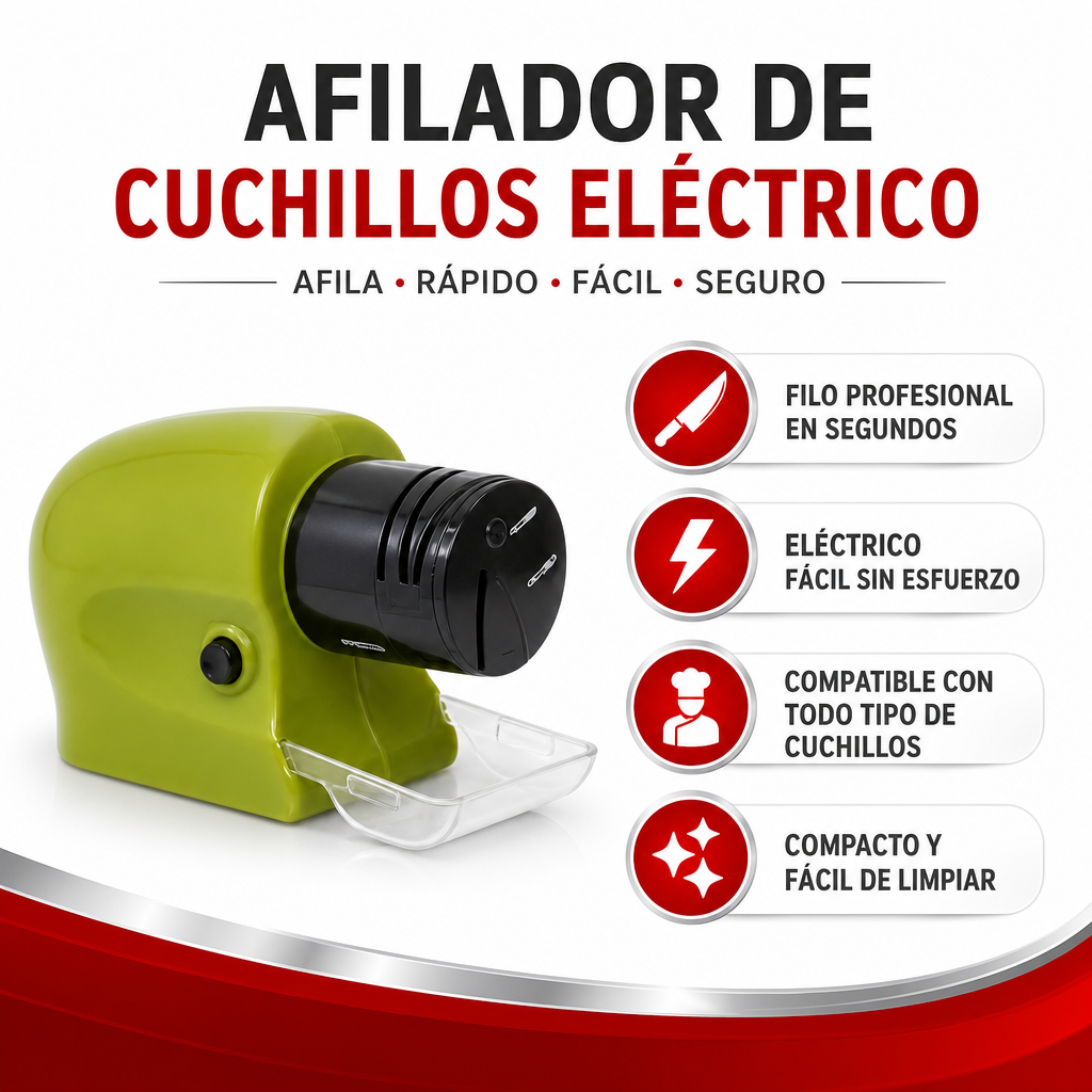 Afilador Cuchillos Electrico - Infografico Filo Profesional Ecuador