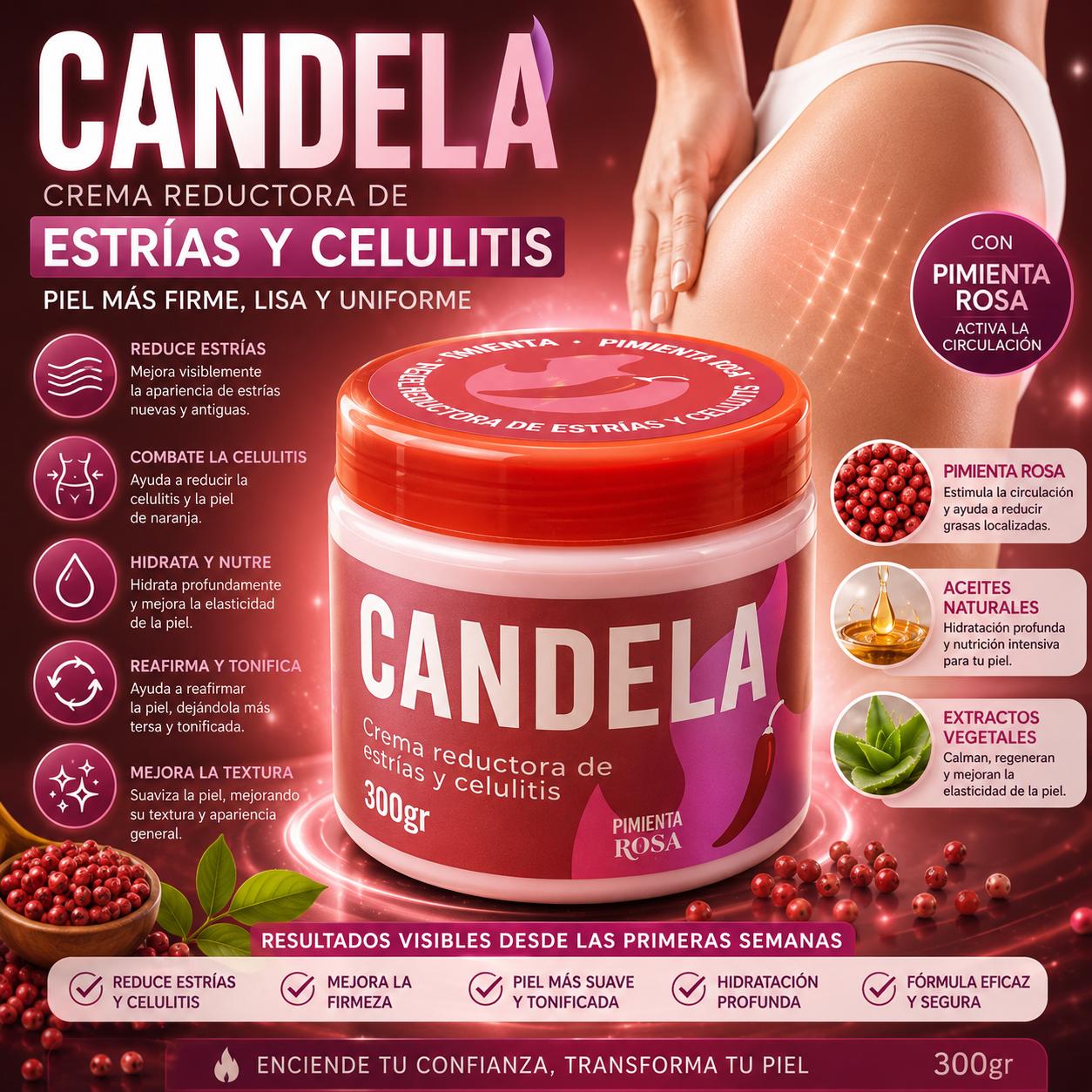 Crema Candela Estrias Celulitis 300g Reafirmante Ecuador