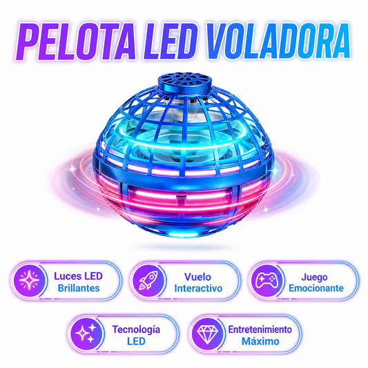 Pelota LED Voladora Spinner - Juguete Interactivo Luces
