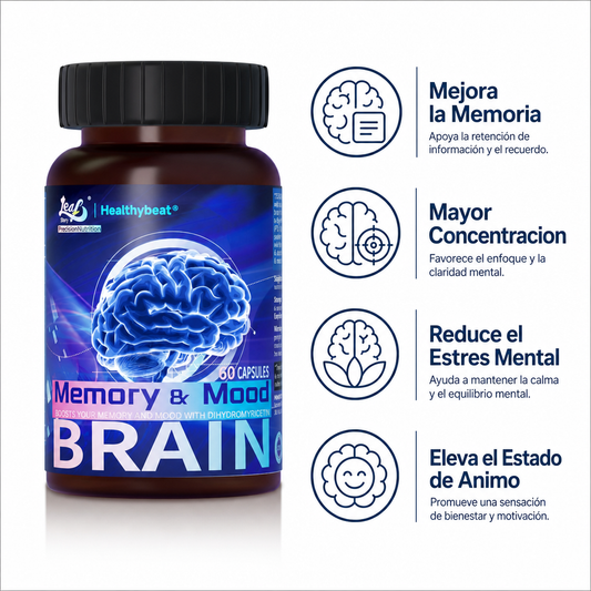 Brain Memory Mood 60 Capsulas - Infografico Memoria Concentracion Animo Ecuador