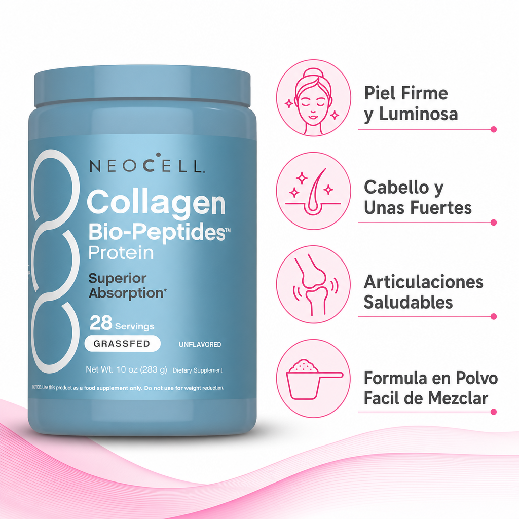 NeoCell Collagen Peptides 283g - Infografico Beneficios Colageno Ecuador