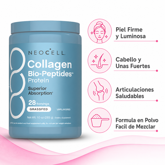 NeoCell Collagen Peptides 283g - Infografico Beneficios Colageno Ecuador