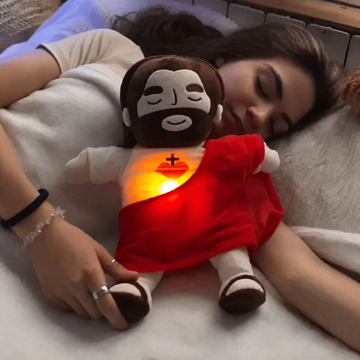 Peluche Jesús Relajante color rojo