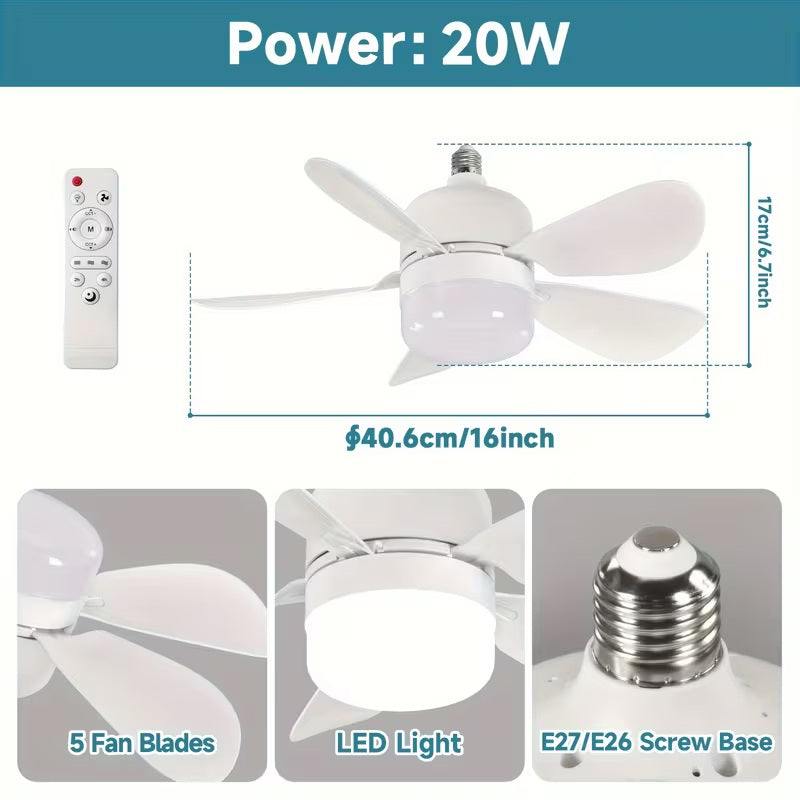 Foco con Ventilador - Luz y Frescura en un Solo Dispositivo