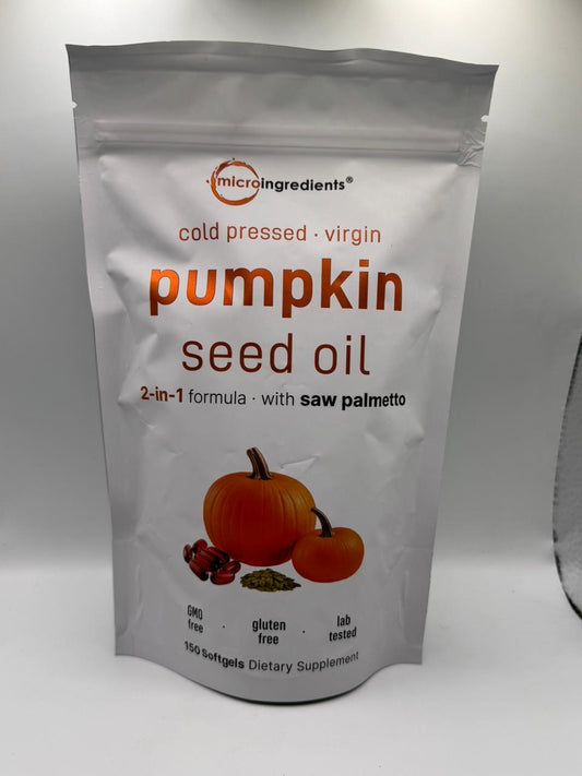 Pumpkin Seed Oil Calabaza 150 Cápsulas - Próstata y Cabello