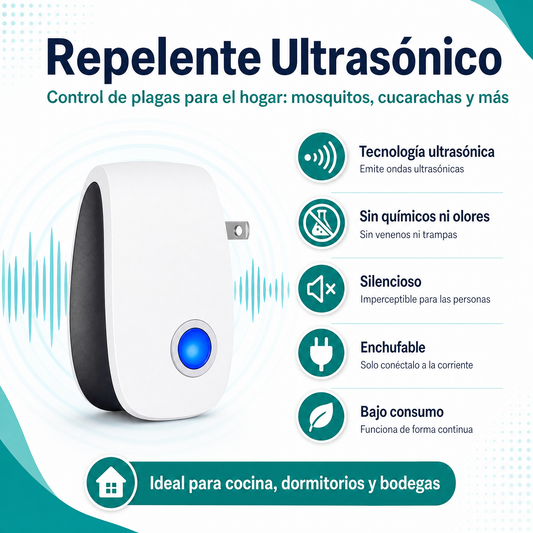 Repelente Ultrasónico - Infografía con características