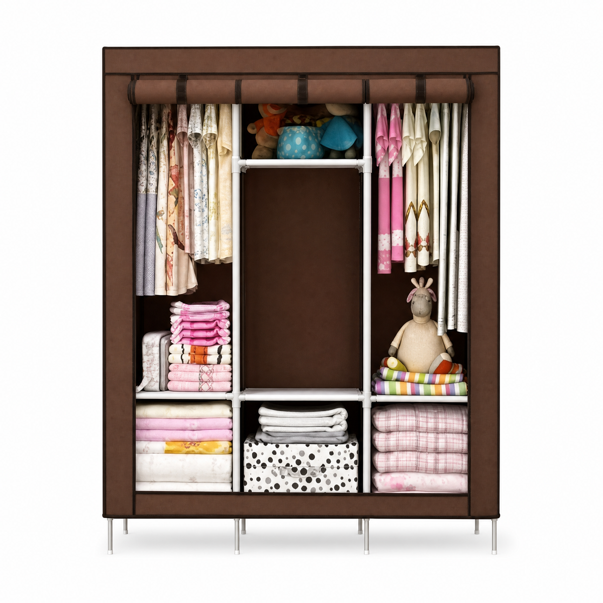 Ropero closet armable con 3 divisiones color café