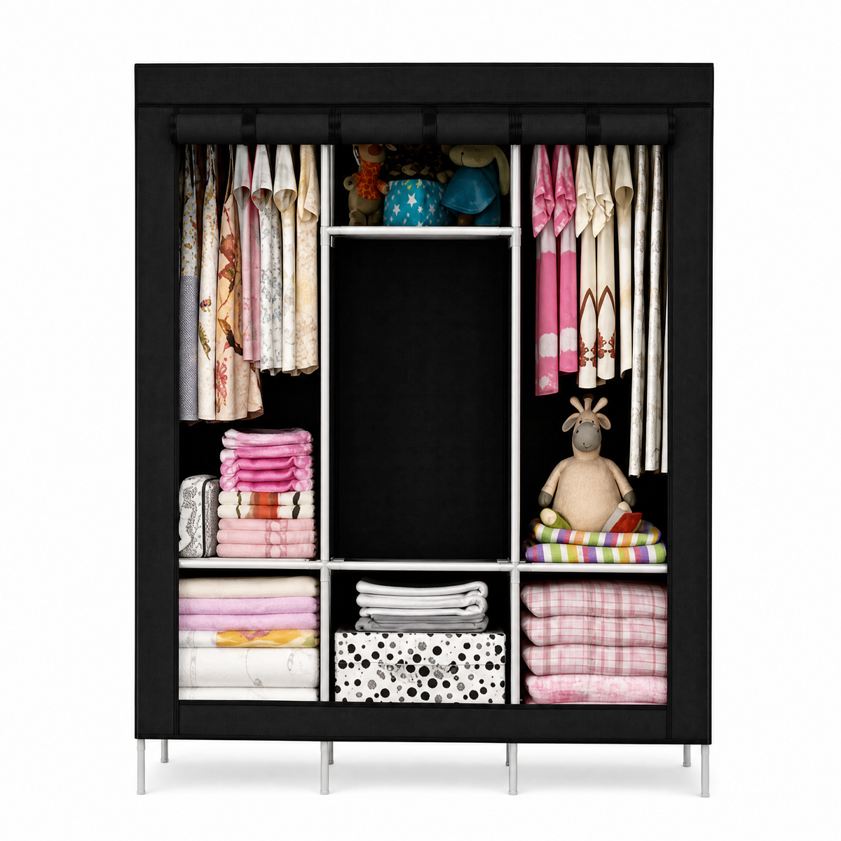 Ropero closet armable con 3 divisiones color negro
