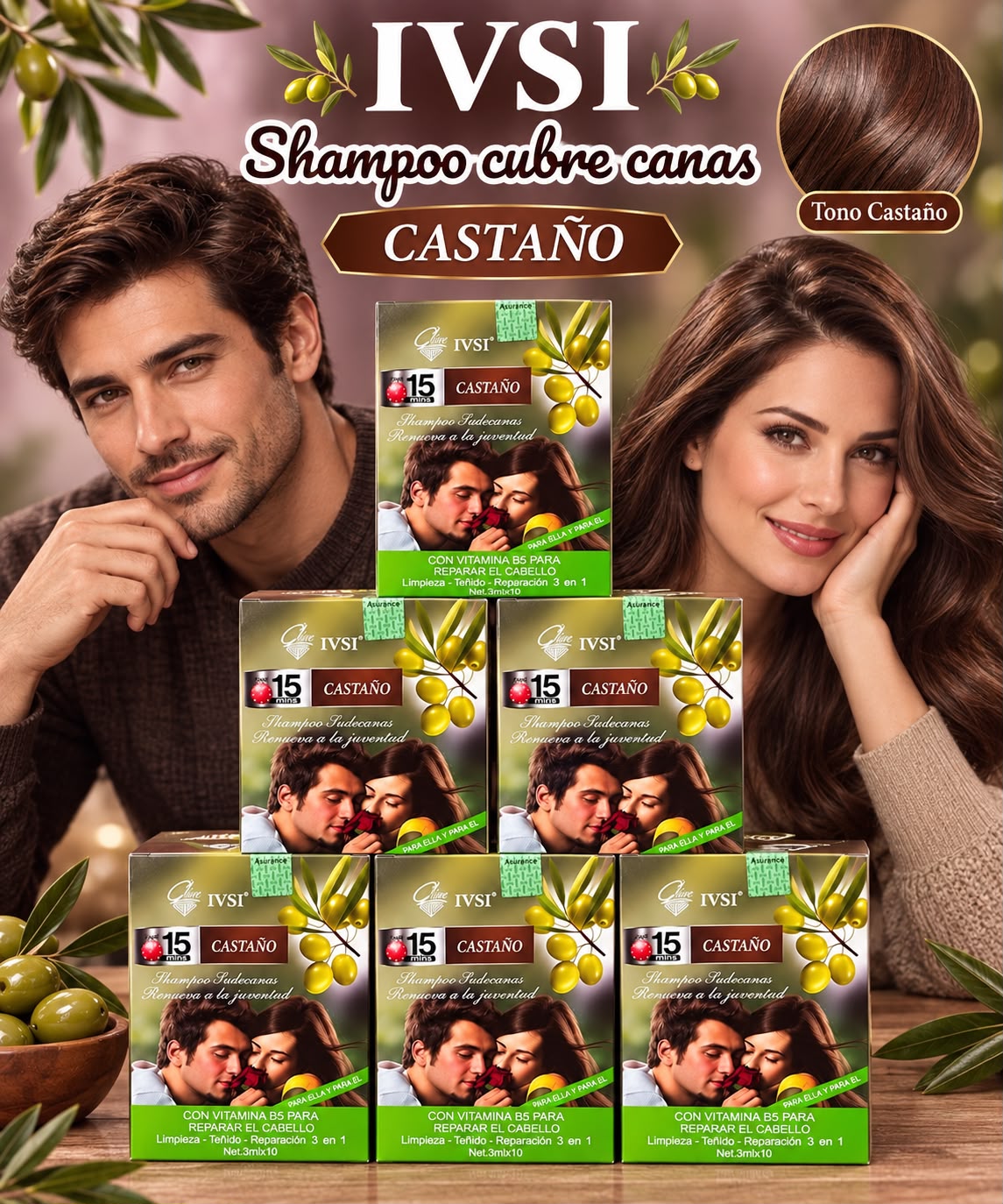 Shampoo Cubre Canas IVSI Caja de Sachets x10 - Cobertura Temporal Natural