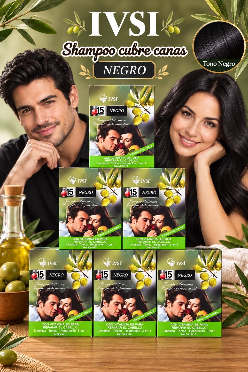Shampoo Cubre Canas IVSI Caja de Sachets x10 - Cobertura Temporal Natural