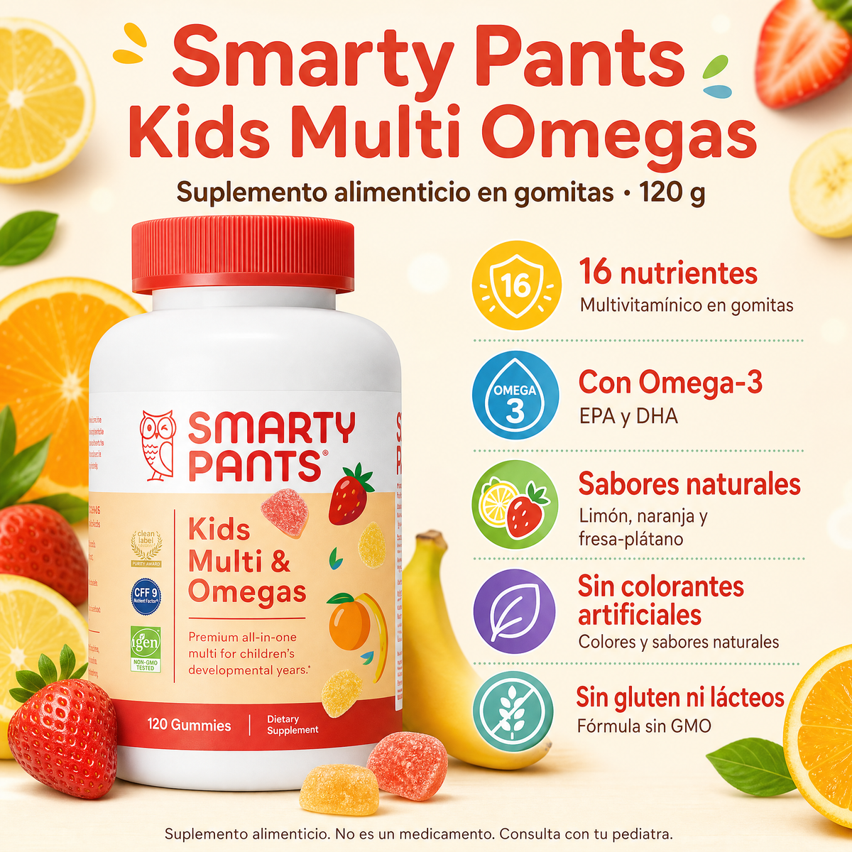 Smarty Pants Kids Multi Omegas - Infografía con características