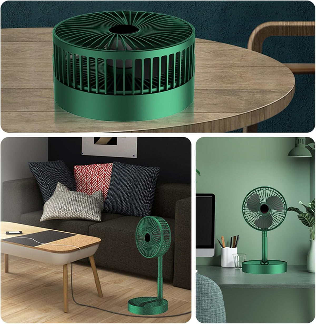 Ventilador plegable recargable telescópico para escritorio