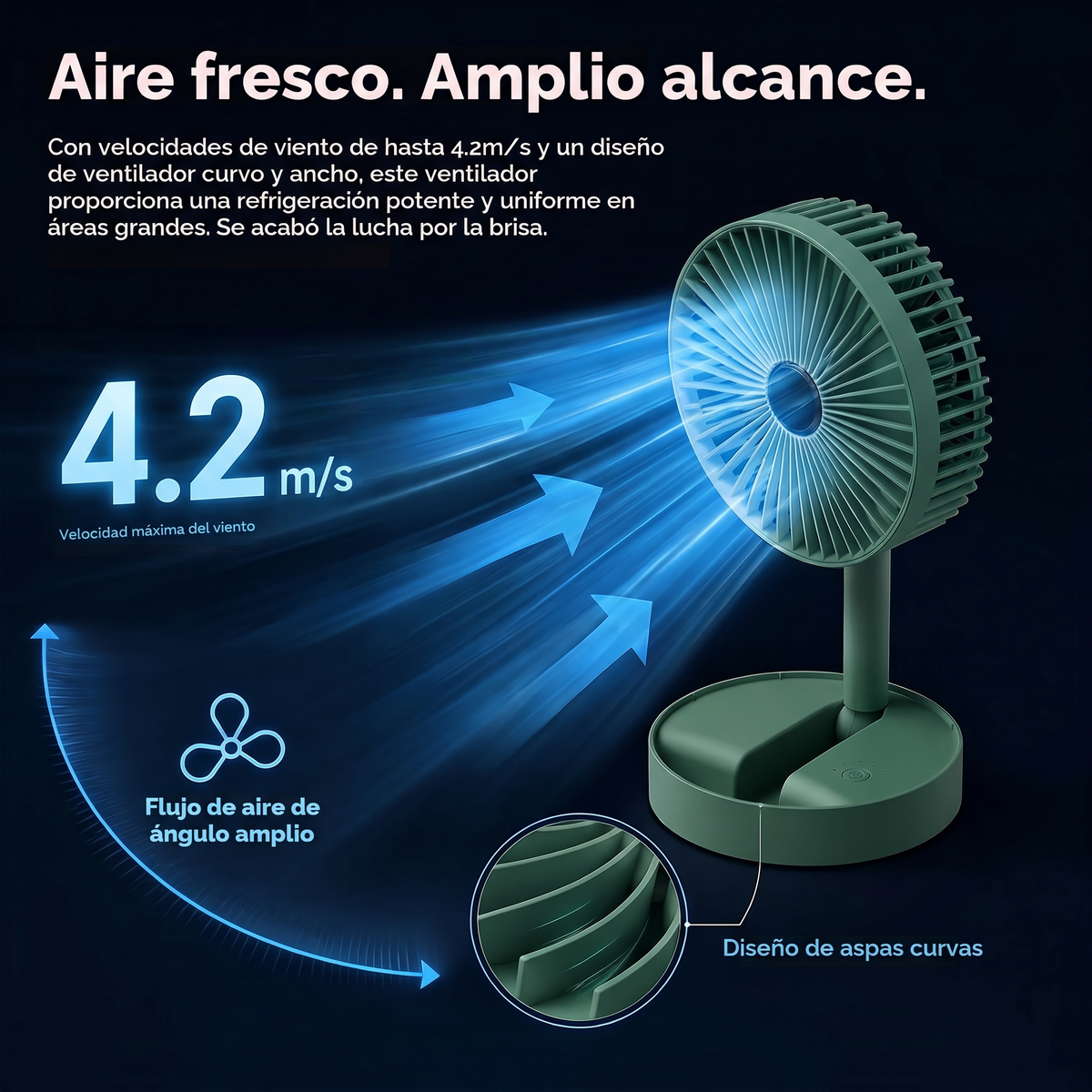 Ventilador plegable recargable - vista del producto