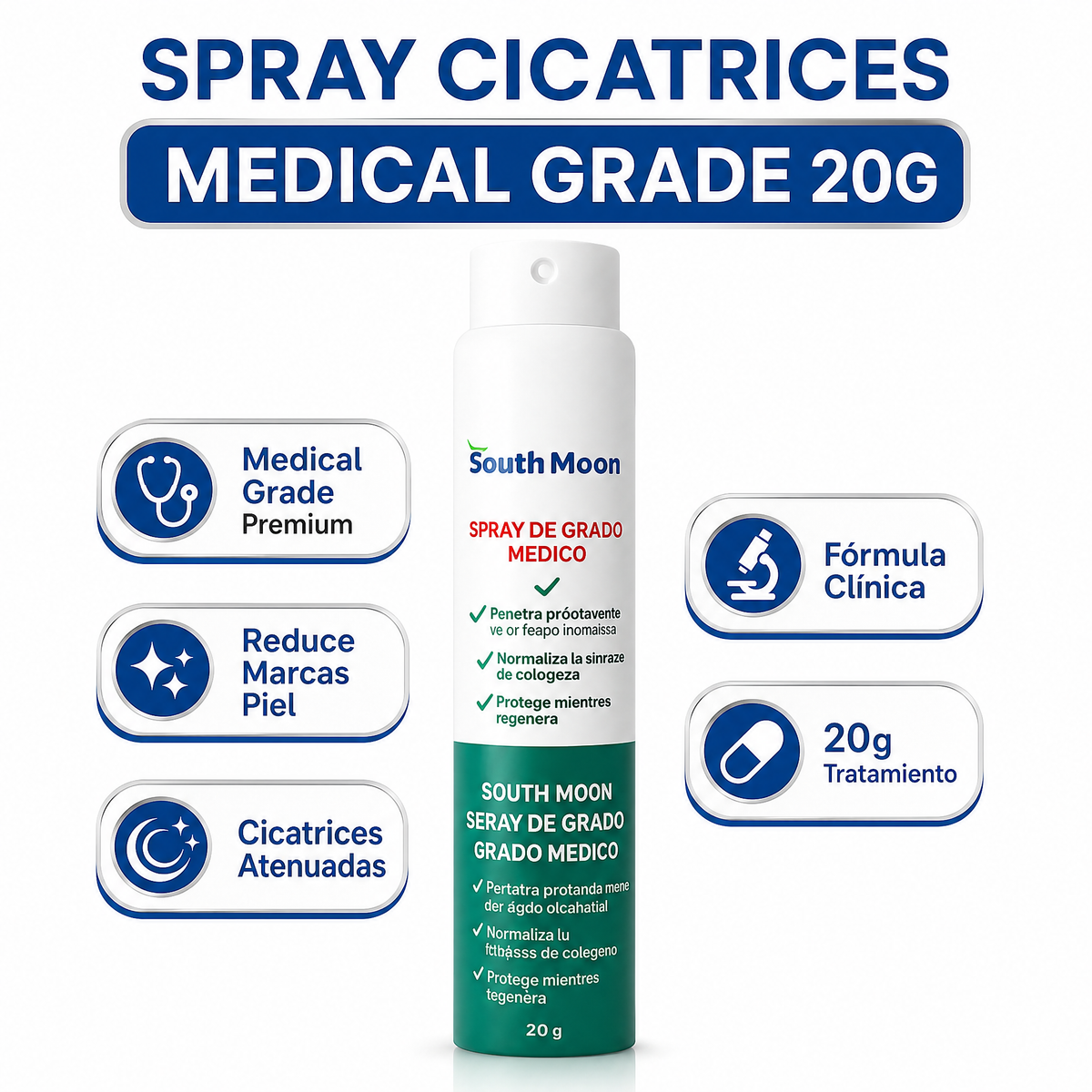 Spray Cicatrices Medical Grade 20g - Infografía del producto