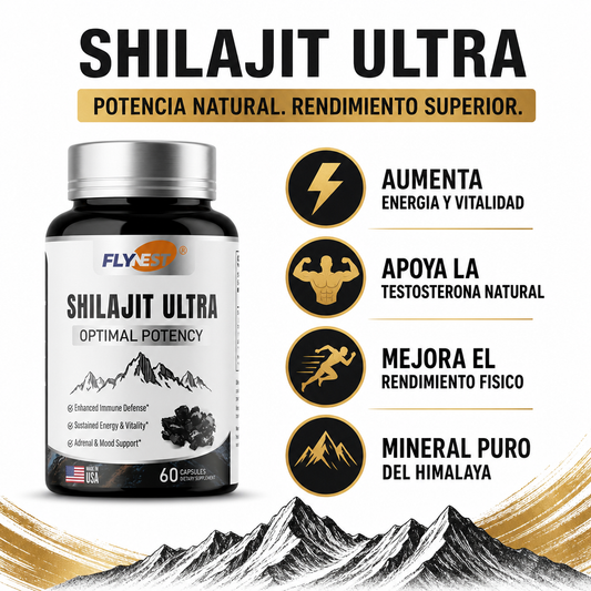 Shilajit Ultra 60 Capsulas - Infografico Energia Testosterona Himalaya Ecuador