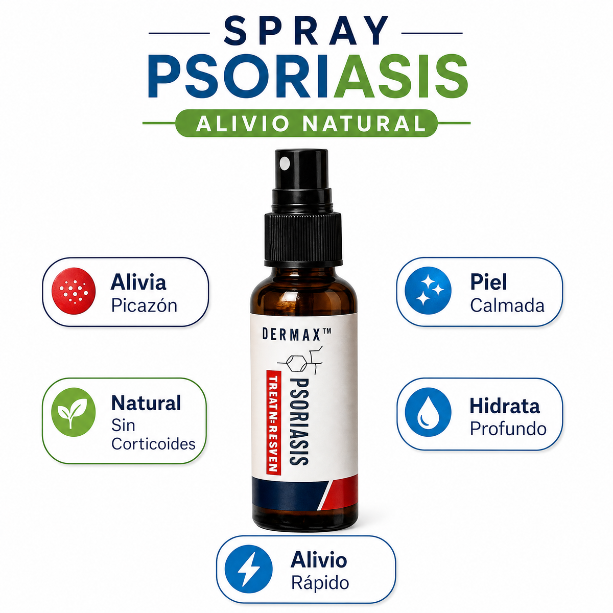 Spray Psoriasis - Infografía Beneficios Alivio