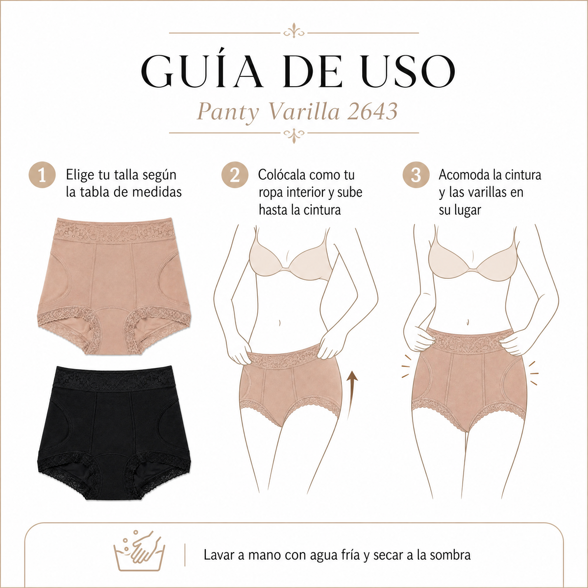 Panty Varilla 2643 - Guía de uso 3 pasos Ecuador
