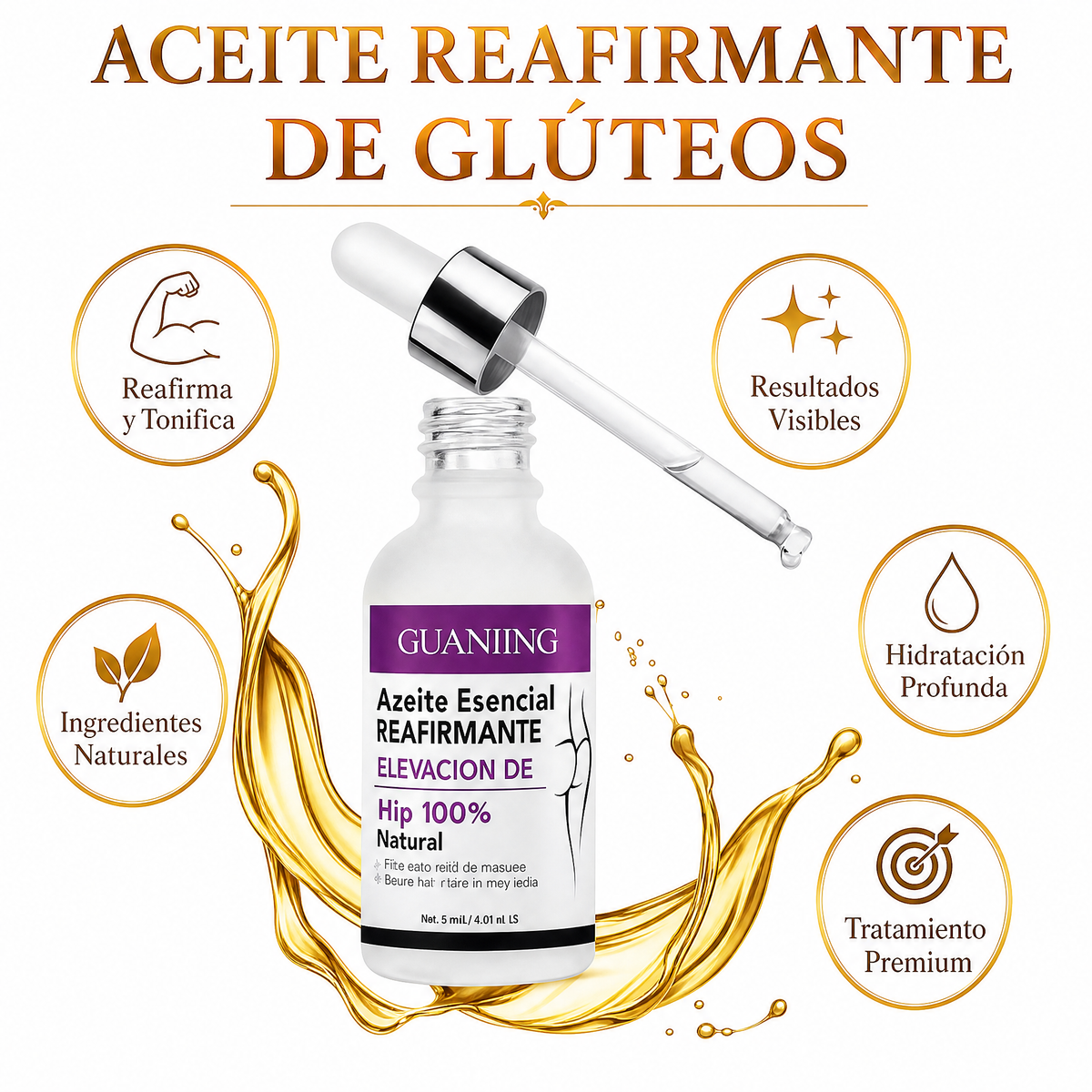 Aceite Corporal para Glúteos y Piernas - Infografía Ecuador