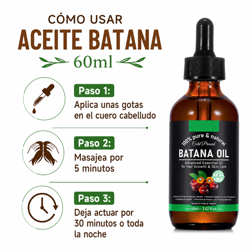 Aceite Batana 60ml - Pasos de Uso Aplicacion Cuero Cabelludo Ecuador