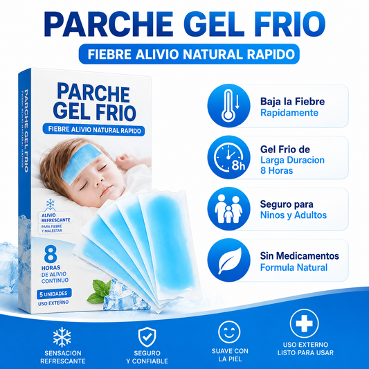 Parche Gel Frio Fiebre - Infografico Natural 8 Horas Ecuador