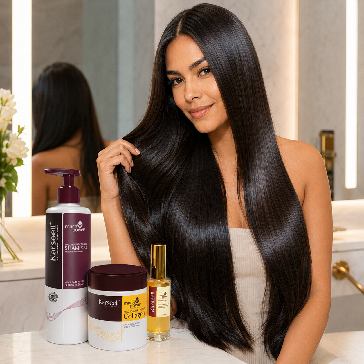 Combo Karseel - Lifestyle Mujer Cabello Liso Brillante Ecuador