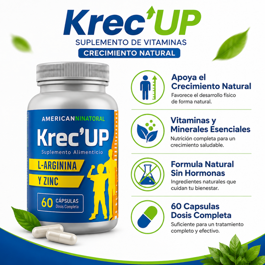 Krec Up 60 Capsulas - Infografico Natural Sin Hormonas Ecuador