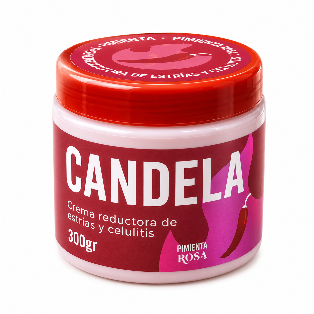 Crema Candela Estrias Celulitis 300g Reafirmante - Producto Fondo Blanco Ecuador