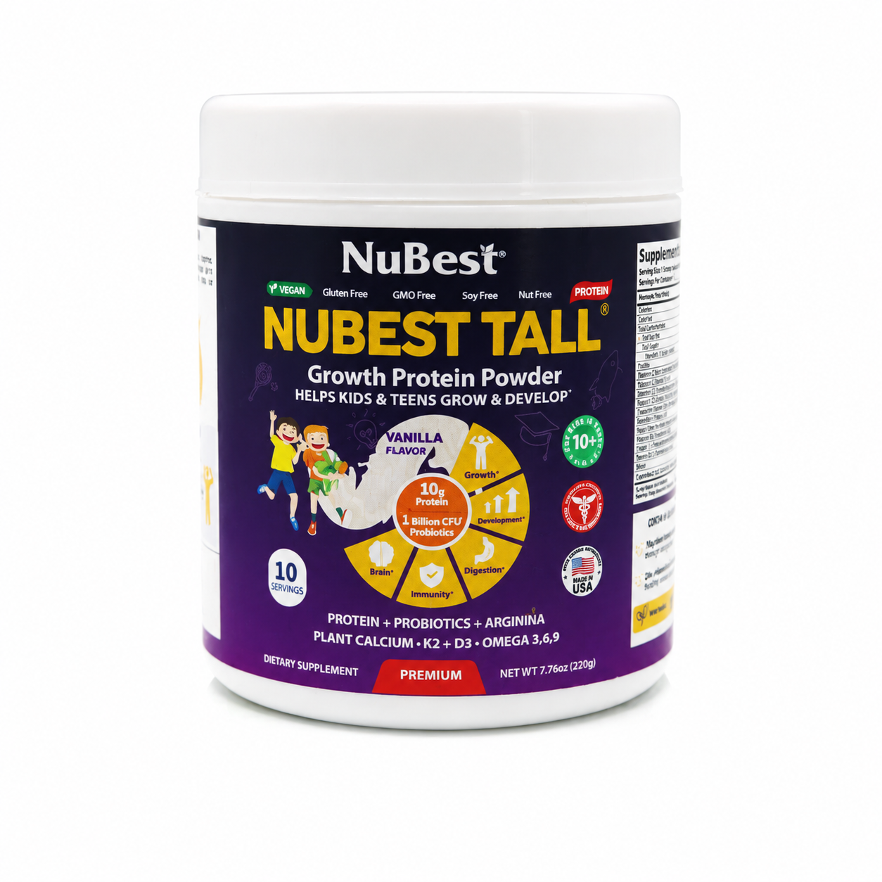 Nubest Tall Growth Protein Power Batido Infantil - Producto Fondo Blanco Ecuador