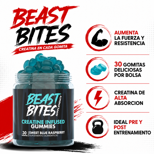 Beast Bites Creatina - Infografico Fuerza Resistencia Gym Ecuador