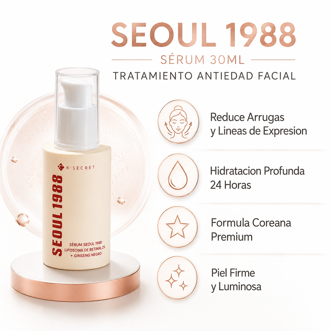 Seoul 1988 Serum - Infografico Antiedad Hidratacion Korea Ecuador
