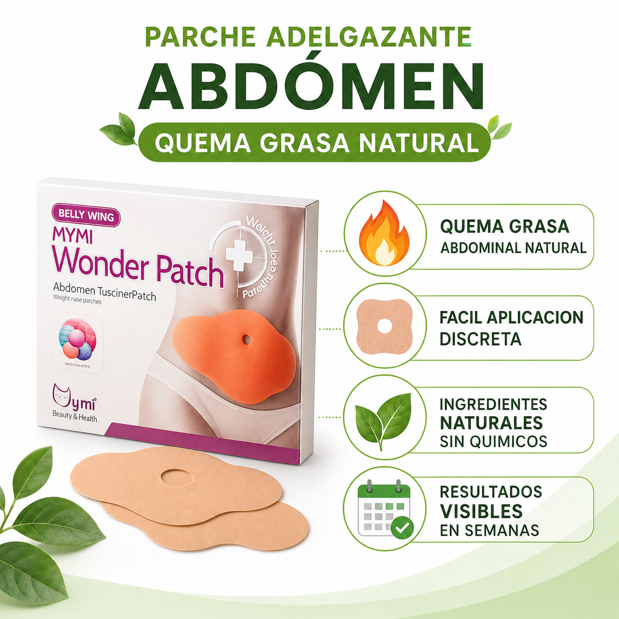 Parche Adelgazante Abdomen - Infografico Quema Grasa Natural Ecuador