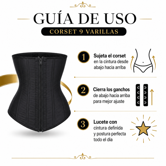 Corset 9 Varillas - Guia de Uso 3 Pasos Ecuador