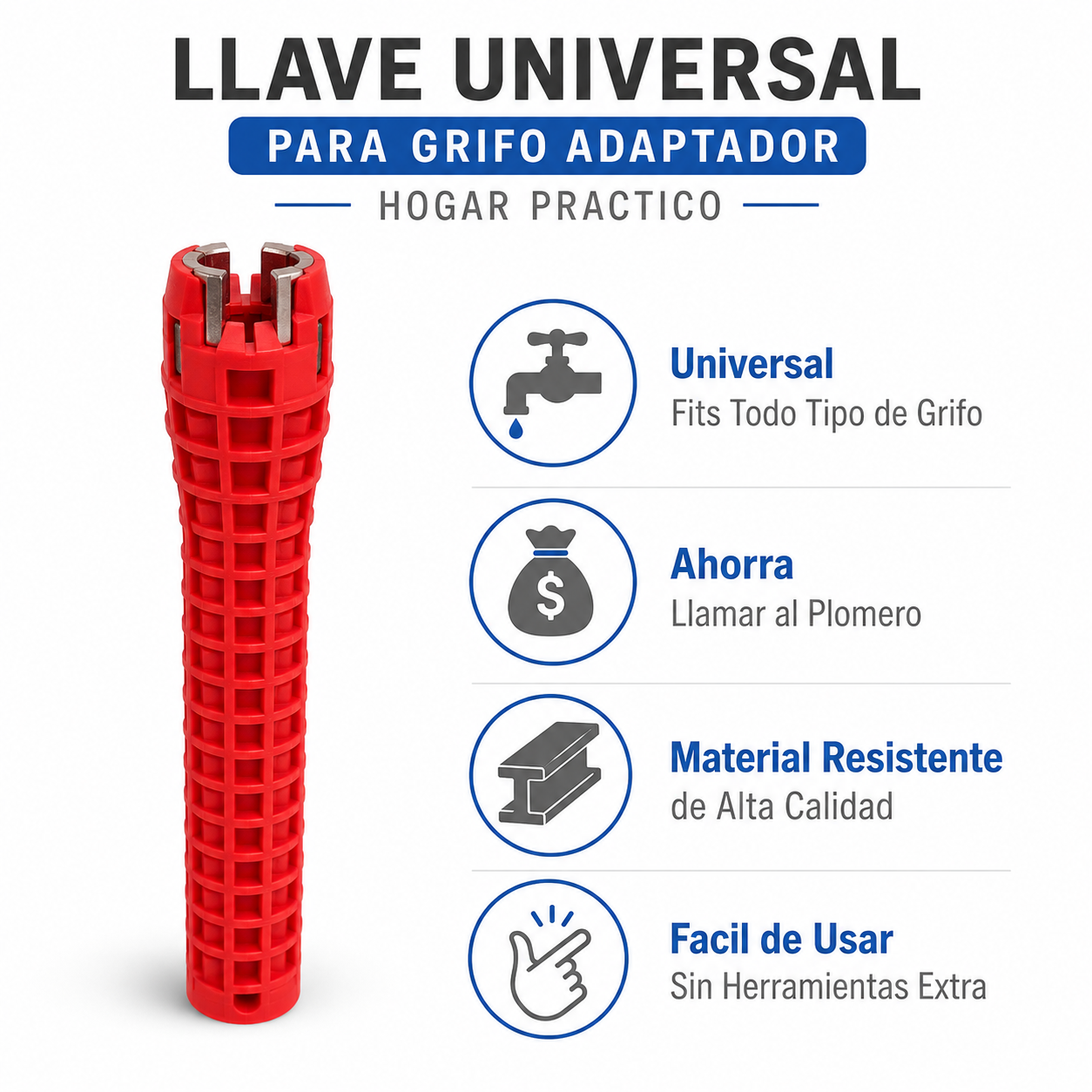 Llave Universal Grifo - Infografico Universal Ahorra Plomero Ecuador