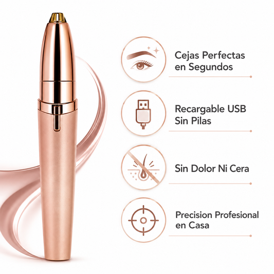 Depilador de Cejas Recargable - Infografico Sin Dolor Precision Ecuador
