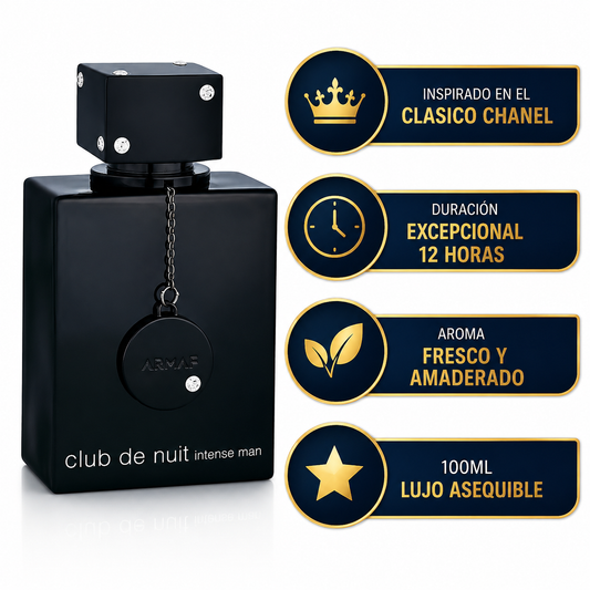 Club de Nuit Intense - Infografico Fragancia Premium Ecuador