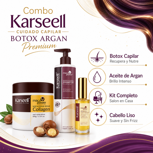 Combo Karseel - Infografico Botox Argan Salon Casa Ecuador