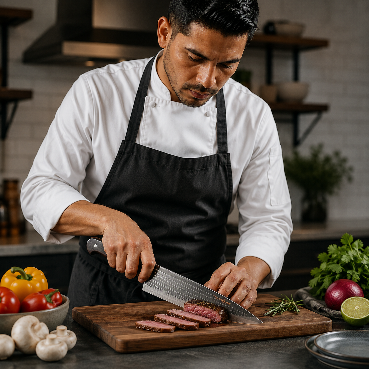 Cuchillo Chef Profesional - Lifestyle Cocina Cortes Precisos Ecuador