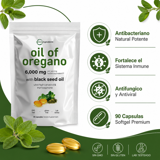 Oil of Oregano 90 Capsulas - Infografico Antibacteriano Inmunidad Ecuador
